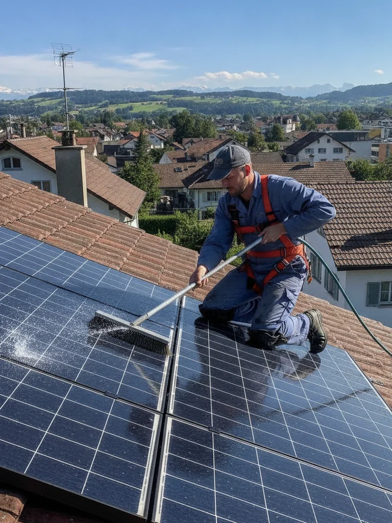 Maintenance & nettoyage de panneaux solaires à Martigny, Suisse romande